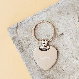 Heart Engraved Metal Keyring (Name)