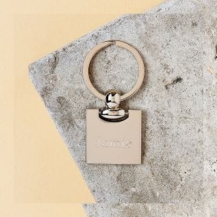 Square Engraved Metal Keyring (Name)