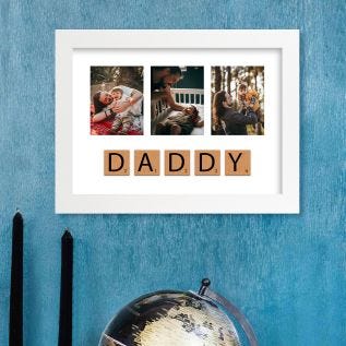 Daddy Letter Tiles Harriet White Print and Frame