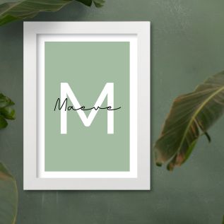 Name & Initial Harriet White Print and Frame