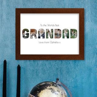 Grandad Harriet Rustic Wood Print and Frame