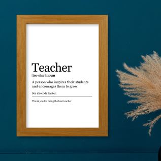 Teacher Definition Harriet Light Wood Print and Frame