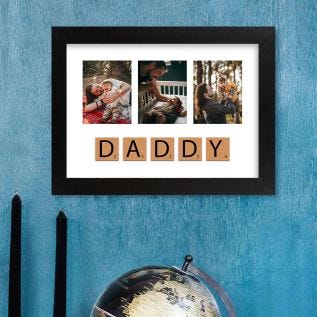 Daddy Letter Tiles Harriet Black Print and Frame