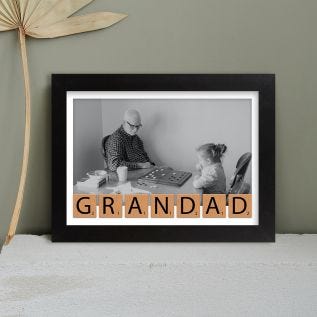 Grandad Letter Tile Harriet Black Print and Frame