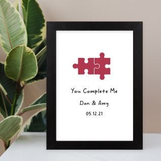 You Complete Me Harriet Black Print and Frame