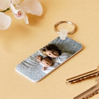 Rectangular Plastic Photo Keyring