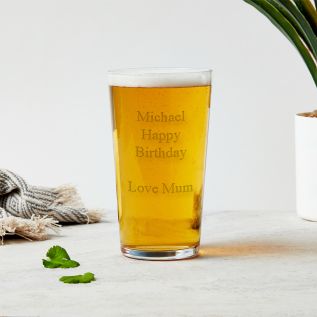 Personalised Engraved Pint Glass (Multi-Line)