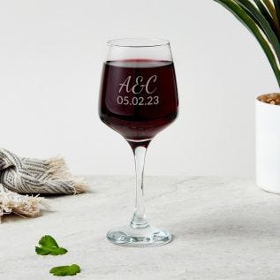 Personalised Engraved Wine Glass (Initials)