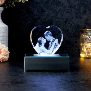 3D Heart Photo Crystal