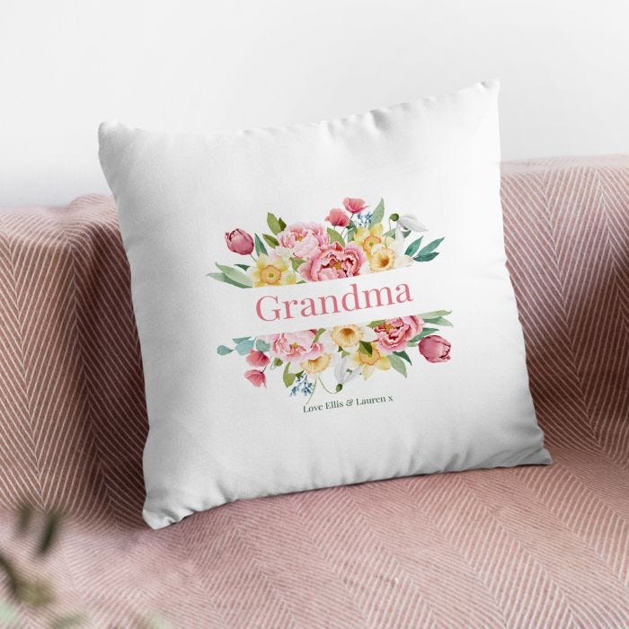 Floral Personalised Text Cushion 16