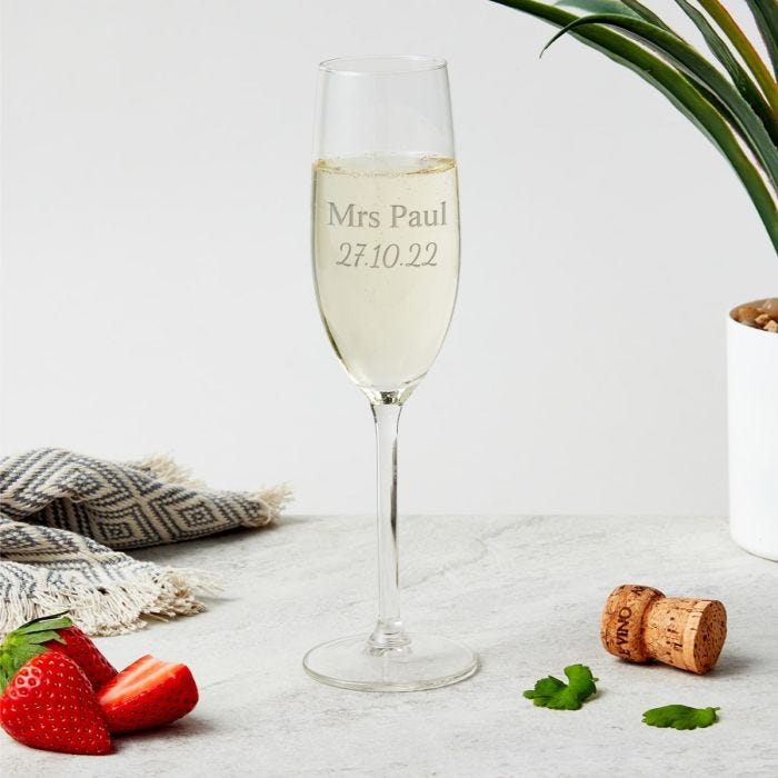 Personalised champagne glass