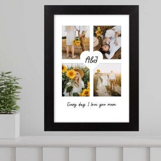 4 Image Heart Print & Frame