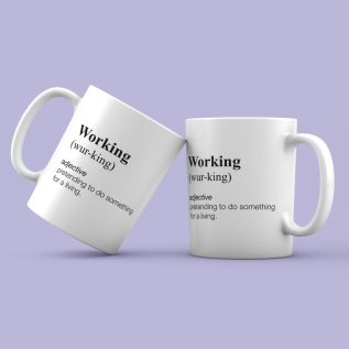 "Wur-king" Definition Secret Santa Mug