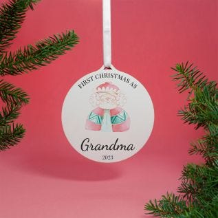 "First Christmas as Grandma" Bauble Decoration