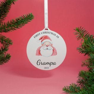 "First Christmas as Grandad" Bauble Decoration