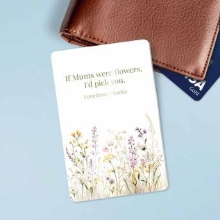 Floral Text Metal Wallet Card