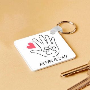 Hand on Paw Keyring
